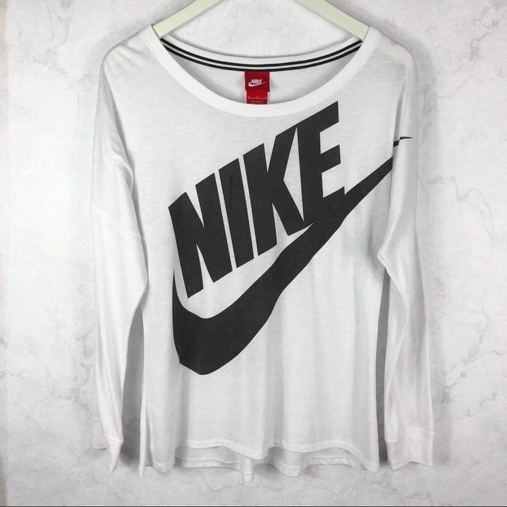 [Nike] Classic White Logo Long Sleeve Shirt